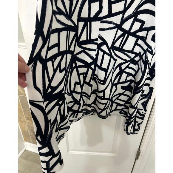 Chico's Black and White Geometric Midi Dress - Picture 6 of 11